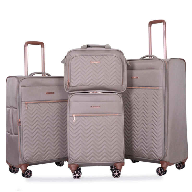 Travelhouse Luggage Set, Softside Suitcase 4-Piece (16/20/24/28), Expandable Lightweight Luggage Sets with Duffel Travel Bag,Suitcase with Double Spinner Wheels