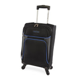 Nautica Seascape Collection 4pc Softside Luggage Set, Black/Blue