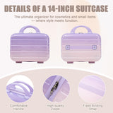 Clyrava 20 Inch Carry on Luggage Set with 14" Cosmetic Case Pink Purple, Suitcases with Spinner Wheels Hardshell, Hard Shell Suitcases 2 Piece Set, Rolling Suitcase for Women/Men/Girls Travel