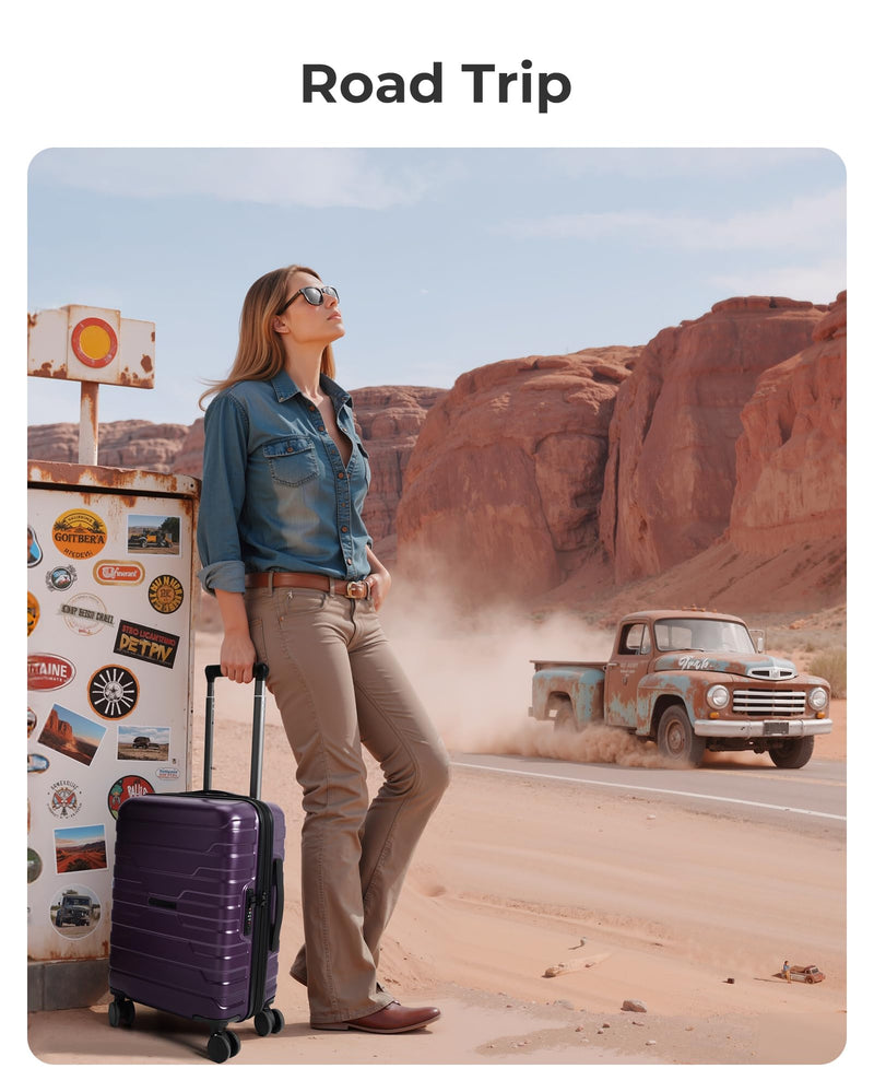 BAGSMART Carry On Luggage 19 L x14 W x9 H Airline Approved with Spinner Wheels, Lightweight 20 Inch Luggage with TSA Lock, Expandable Hard Shell Carry On Suitcases for Men Women, Royal Blue