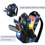 mezhsa Boys Backpack Kids Bookbag Durable Elementary Middle School Bags Soccer 18in (X-Blue)