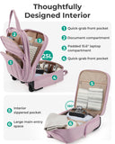 BAGSMART Small Underseat Carry on Luggage with Wheels, 16 inch Small Under Seat Luggage, Lightweight Travel Suitcase for Women, Mist Purple