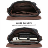 Dasein Large Vintage Canvas Messenger Shoulder Bag, Black, 15in Laptop