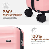 UKEIN Luggage Set with Backpack,Polycarbonate Carry On Luggage Airline Approved with Spinner Wheels, Hardshell Travel Suitcase with TSA Lock,Suitcase Set 3 Piece