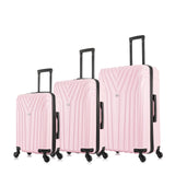 InUSA VASTY Luggage with Spinner Wheels | Durable Lightweight Hardshell SuitcaseTravel Sets with Handle and Trolley | (20in 24in 28in) 3 Piece Luggage Set | Pink