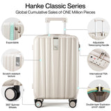 Hanke 7 Sets (Pink) Travel Organizer Bags and 24 Inch Expandable Checked Luggage(Ivory White), Compressible Expandable Packing Organizers,Packing Cubes for Travel