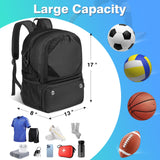 YHXONEOK Soccer Bag, Lightweight Soccer backpack with Ball Compartment & Shoe Compartment for Basketball Volleyball & Football, Large and Water Resistant Sports Backpack for Son Daughter Men Women