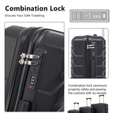 Ningering Black 3 Piece Luggage Set, ABS Hard Case Luggage Sets with Spinner Wheels, Hardshell Carry on Suitcase, Travel Suitcase with Combination Lock, 20/24/28 Inch (Black)