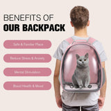 Cat Carrier Backpack, Pet Carrier Backpack Front Pack for Small Medium Cat Puppy Dog Carrier Backpack Bag Space Capsule, Airline-Approved Pet Carrier for Travel Hiking Walking Camping (Pink)