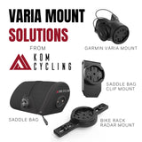 KOM Cycling Saddle Bag - Bike Saddle Bag to Carry Multi-Tool, Tube, Tire Levers, Securely Under Bike Seat featuring for Garmin Varia Mount, ATOP Lacing Dial, and Inner Pocket for Apple AirTag.