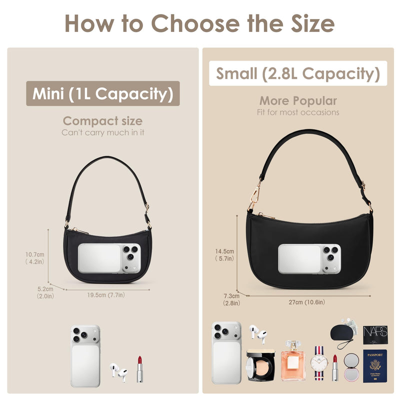 KALIDI Small Purses for Women Trendy Shoulder Bag Nylon Women's Shoulder Handbags Cute Ladies Hobo Purse with Adjustable Strap for Everyday Use & Night Out