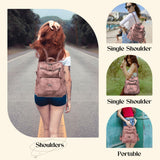 ROOSALANCE Backpack Purse for Women, Women Leather Back pack Purse Waterproof Anti-theft Shoulder Bags Handbags, Fashion Ladies Backpack for Daily Travel Work (Pink)