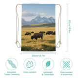 STVNKML Teton Prairie Drawstring Backpack Sport Gym Bags Yoga Shopping Travel Casual Daypacks for Women Men