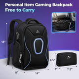 MATEIN 17.3 Inch Gaming Laptop Backpack, Large Gaming Backpack with Tech Pouch, Waterproof Rain Cover, Padded Shoulder Straps, Airlined Approved College Computer Bag for Men
