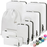 Velaybor 8 Set Compression Packing Cubes for Travel, Waterproof Luggage Organizers, Suitcase Organizer Set for Carry-On & Checked Baggage, Travel Accessories for Men & Women