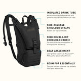 CamelBak Ambush Tactical Hydration Backpack with 100oz/3L Mil Spec Crux Reservoir Bladder - MOLLE, Black