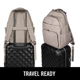 Kenneth Cole REACTION Marley Vegan Pebble Leather Backpack, Taupe, 15" Laptop