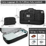 ETRONIK Gym Bag for Men Women, Carry on Luggage 22x14x9 Airline Approved, Tactical Travel Duffle Bag with Toiletry Bag and Shoe Compartment, Weekender Overnight with Wet Pocket for Workout, Black