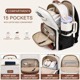 Laptop Backpack for Women Bookbag: 15.6 inch Work School Backpacks with Pouch Pocket for Large Capacity Cup & USB Charger College Book Bag Travel Business Nurse Teacher Bookbags Anti-theft Back Pack
