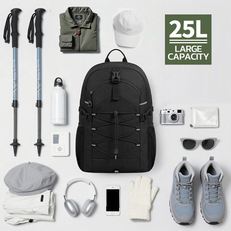 TILYMOL Hiking Travel Backpack for Men Women 25L - Small Lightweight Waterproof Outdoor Camping Backpack/Day Pack, Hiking Daypack with Hydration System for Hiking, Travel, Sports, Running, Biking