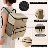 MIRASON Cooler Backpack Insulated Leak Proof Beach Backpack Cooler Bag, Cooling Beer Lunch Backpack Cooler for Men Women Picnic Hiking Camping Travel with 4 Pockets, Khaki