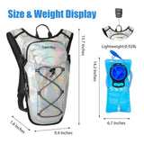 Zavothy Rave Hydration Backpack Lightweight Water Backpack for Cycling Running Hydration Pack Hiking Backpack with 2L Water Bladder White
