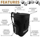 Brew Haas Backpack Cooler Matte Black, Premium Leak Proof Zipper, Insulated, Smart aerogel Pockets, This Waterproof Back Pack Cooler Soft Sided, Hold 36 Can Like The yeti and rtic Coolers
