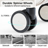 Hanke 24 Inch Luggage Suitcases With Spinner Wheels Lightweight PC Hard Shell Rolling Suitcase With Travel Lock,Checked-Medium 24-Inch(Ivory White)