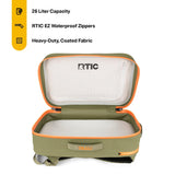RTIC Ultra Dry Backpack, Waterproof Outdoor Floating Bags for Hiking, Travel, Camping, Boating, Backpacking, 26L, Olive & Orange