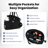 rubyloo Puffer Dog Travel Bag for Dog Moms – Doggy Diaper Bag with Pet Bowls & Food Storage or Everyday Puffy Tote – Doggy Mom Gifts for Women – Lightweight, Travel-Ready Gift for Pet Lovers - Black