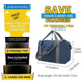 lifwimner For Spirit Airlines Personal Item Bag 18x14x8 in Underseat Carry-on Luggage foldable Travel Duffle Bag for Airplanes (30L, Navy)