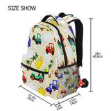 hezely Colorful Jeeps School Backpack Bookbags, Athletic Student Laptop Book Bag,Backpack with Side Pockets for Travel, Hiking, Camping