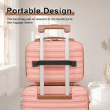 Joyway Luggage Set 3 Piece Suitcase Sets with Spinner Wheel,Hardside Expandable Travel Laggage with TSA Lock (13/20/24/28 Pink brown