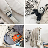 Aesthetic Backpack Cute Backpack for School College Backpack Large Capacity Bookbags for Girls Women Students Casual Travel Daypacks Solid Color(White)