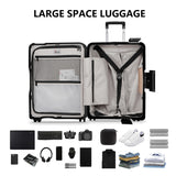 Pirtecin Luggage Sets 2 Piece, 20/28 Inch Hardside Zipperless Durable Suitcases with Spinner Wheels & TSA Lock, Black