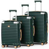 Joyway Hard Shell Luggage Sets 3 Pieces with Spinner Wheels, Lightweight Suitcase Set with Tsa Lock and Corner Protectors, Suitable for Travel Women and Men (Green, 20''/24''/28'')
