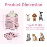 PETSFIT Pet Carrier Backpack with Upgraded Waist Protection, Cat Carrier Backpack Designed for Small Dogs/Cats, Fully Ventilated Collapsible Dog Backpack for Outdoor Traveling Hiking Camping, Pink