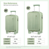 BOBOYM Luggage Sets 2 Piece Top Opening PC Hardside Suitcase with Spinner Wheel TSA Luggage(black)