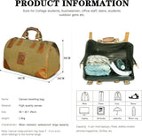 Handadsume Water Resistant Canvas + Leather Travel Luggage Tote Duffle Gym Suitcase Weekender Overnight Bag For Men Male FB8151 (A-Brown)