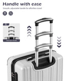 Coolife Carry On Luggage, Suitcase with Durable and Lightweight, carry on suitcase with PC+ABS Hardshell, Dual Spinner Wheels, TSA Lock, and YKK Zipper (white grid new, S(20in)_carry on)