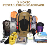 IX INOXTO Hiking Backpack, 26L/40L Waterproof Hiking Daypack with 3L Water Bladder and Rain Cover, Lightweight Travel Camping Backpack for Men Women (Khaki)