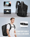 MATEIN Personal Item Travel Backpack 18x14x8 with Shoe Compartment Detachable, Expandable Underseat Backpack for Spirit Airlines Fit 17" Laptop, Airplane Approved Carry on Bag Luggage Mochila, Black