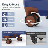 Vipbox Luggage Sets 2 Piece 20/28 Inch (3-YEARS VIP SERVICE) Hardside Expandable Lightweight Ultra Durable 100% Polycarbonate Carry On Travel Suitcase with Spinner Wheels TSA Lock, Classic Blue