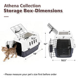Athena Collection 18" Hard-Sided Travel Pet Carrier for Small Dogs and Cats, Plastic Dog Carriers with 2-Door Top & Front Load & Ventilation & Security Lock, Cat Dog Carrier for Pet, up to 10lbs, Grey