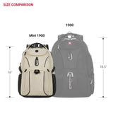 SwissGear 1900 Mini ScanSmart 16-Inch Backpack, Fits Up to 13-Inch Laptop, RFID Protection & ScanSmart TSA-Friendly Compartment, Oatmeal