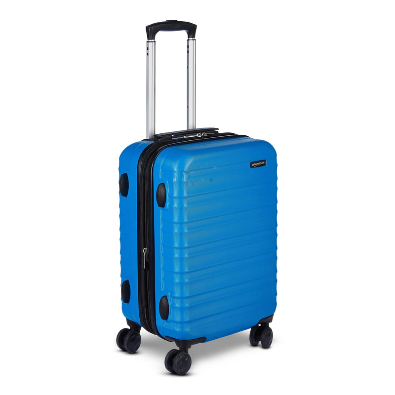 Amazon Basics 21" Hardside Carry-On Luggage with Expandable Space, Scratch-Resistant Surface, Telescoping Handle, Four Multi-directional Wheels, Light Blue