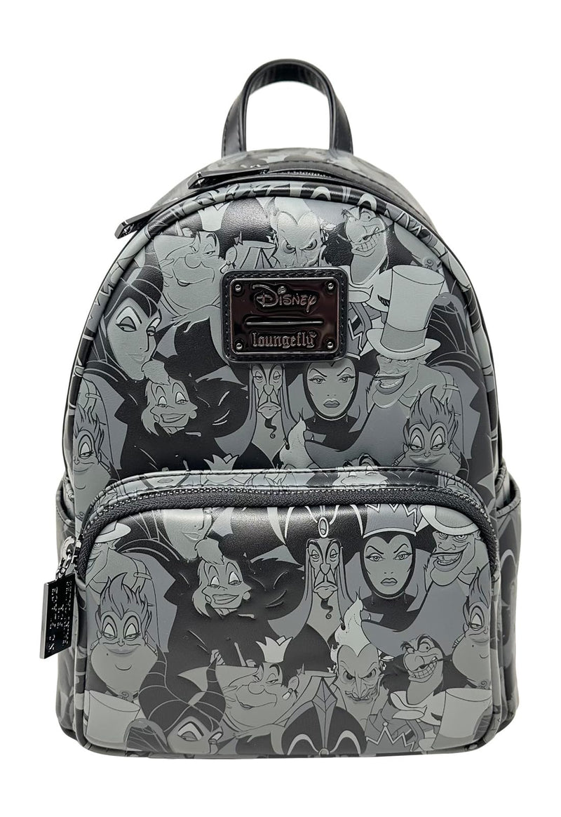 Loungefly Disney Villains Debossed All Over Print Womens Double Strap Shoulder Bag Purse