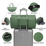 Modoker Eco-Friendly Convertible Garment Bags for Travel, Carry on Garment Duffel Bag for Women Men Weekender - 2 in 1 Hanging Suitcase Suit Travel Bags, Green