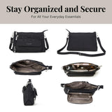 Baggallini Women's Original Everyday Bag with Built-in RFID Wallet, Black Cheetah, One Size US