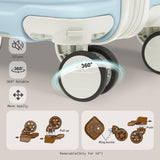 Joyway Luggage Set 4 Piece Suitcase Sets with Spinner Wheel,Hardside Expandable Travel Laggage with TSA Lock(18/20/24/28 Lightblue)